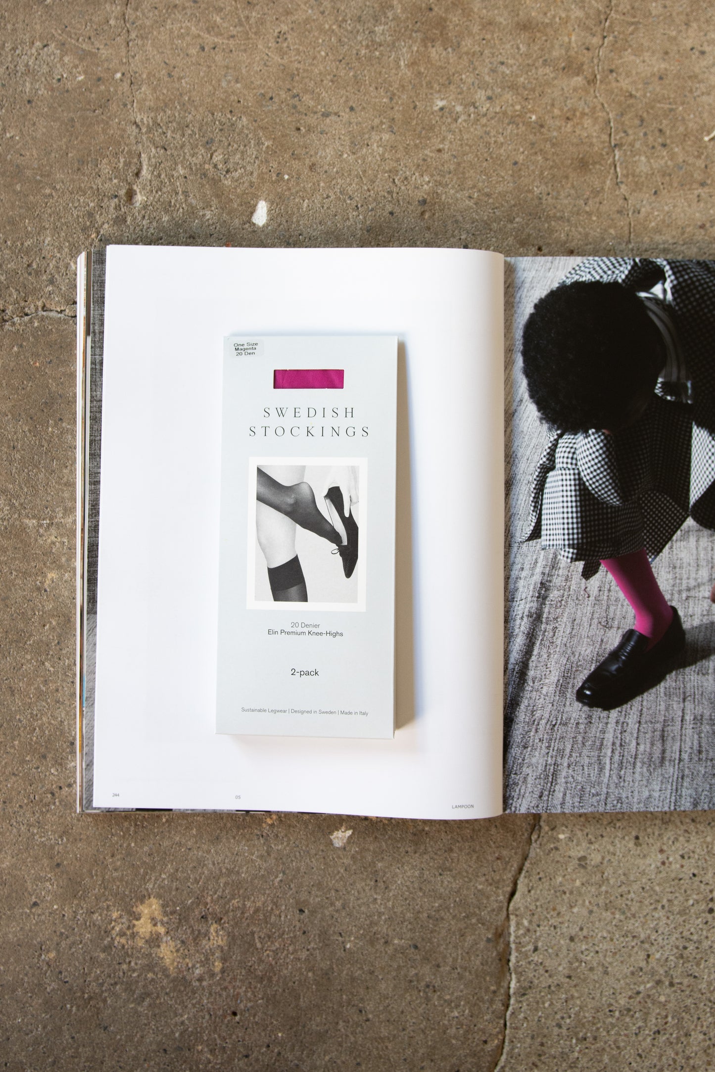 SWEDISH STOCKINGS, 2-Pack Elin Premium Knee-Highs, Magenta
