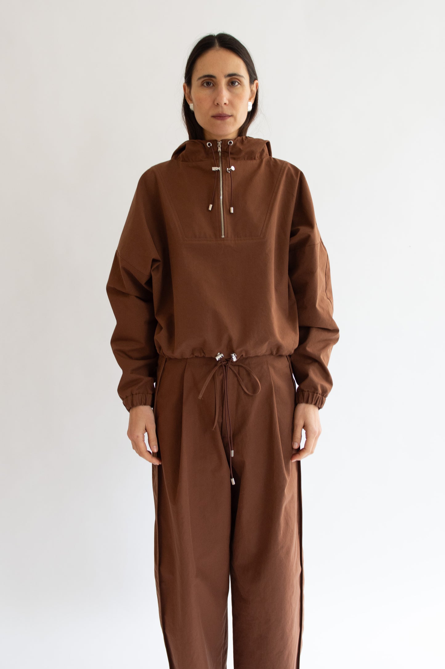 NOMIA, Zip Hooded Pullover, Russet