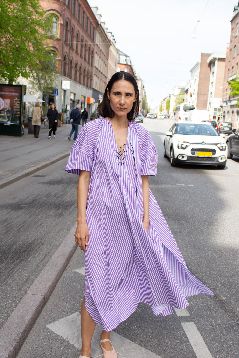 MR. LARKIN, Maya Dress, Purple/Grey