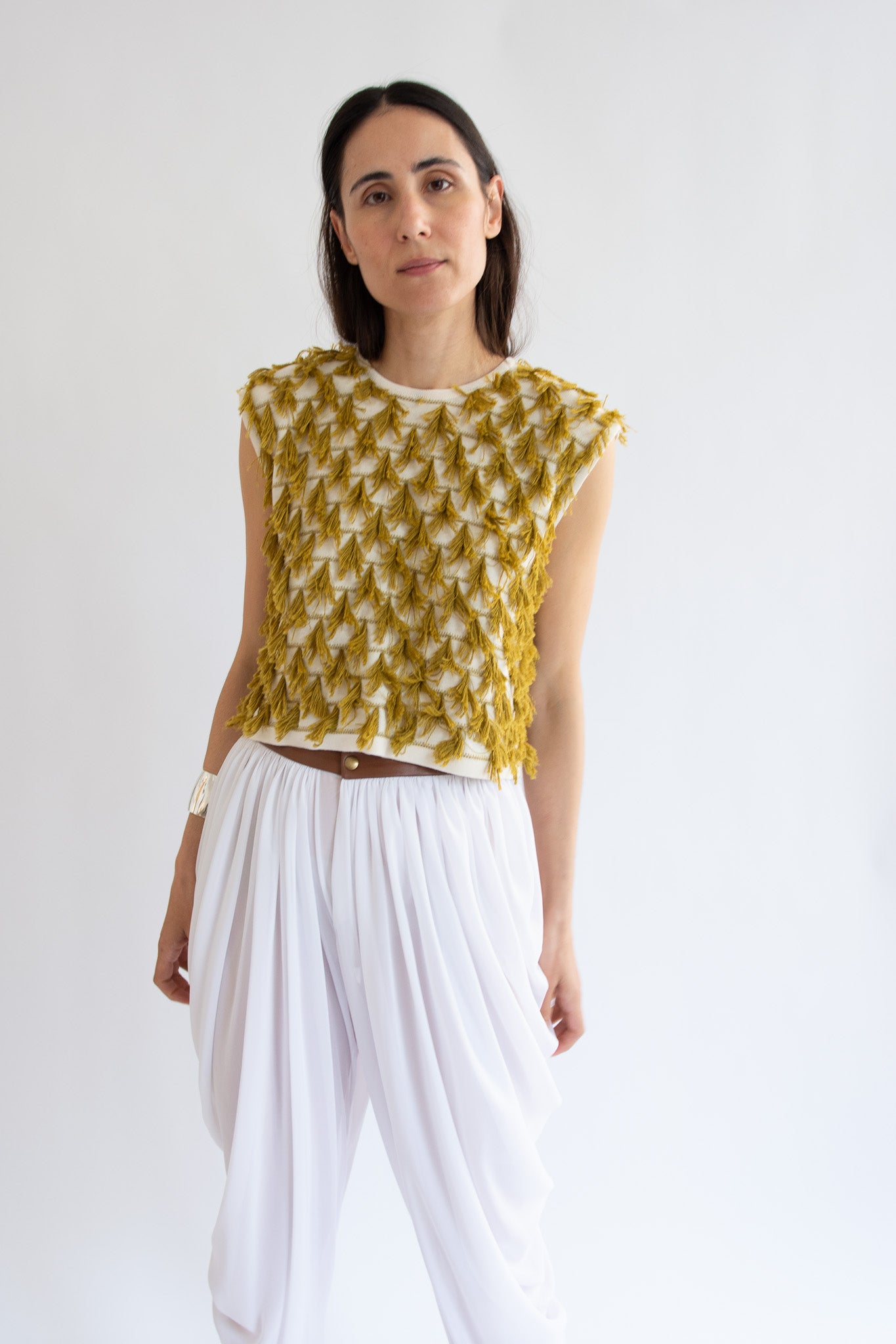 RACHEL COMEY, Hazlitt Top, Cream/Mustard