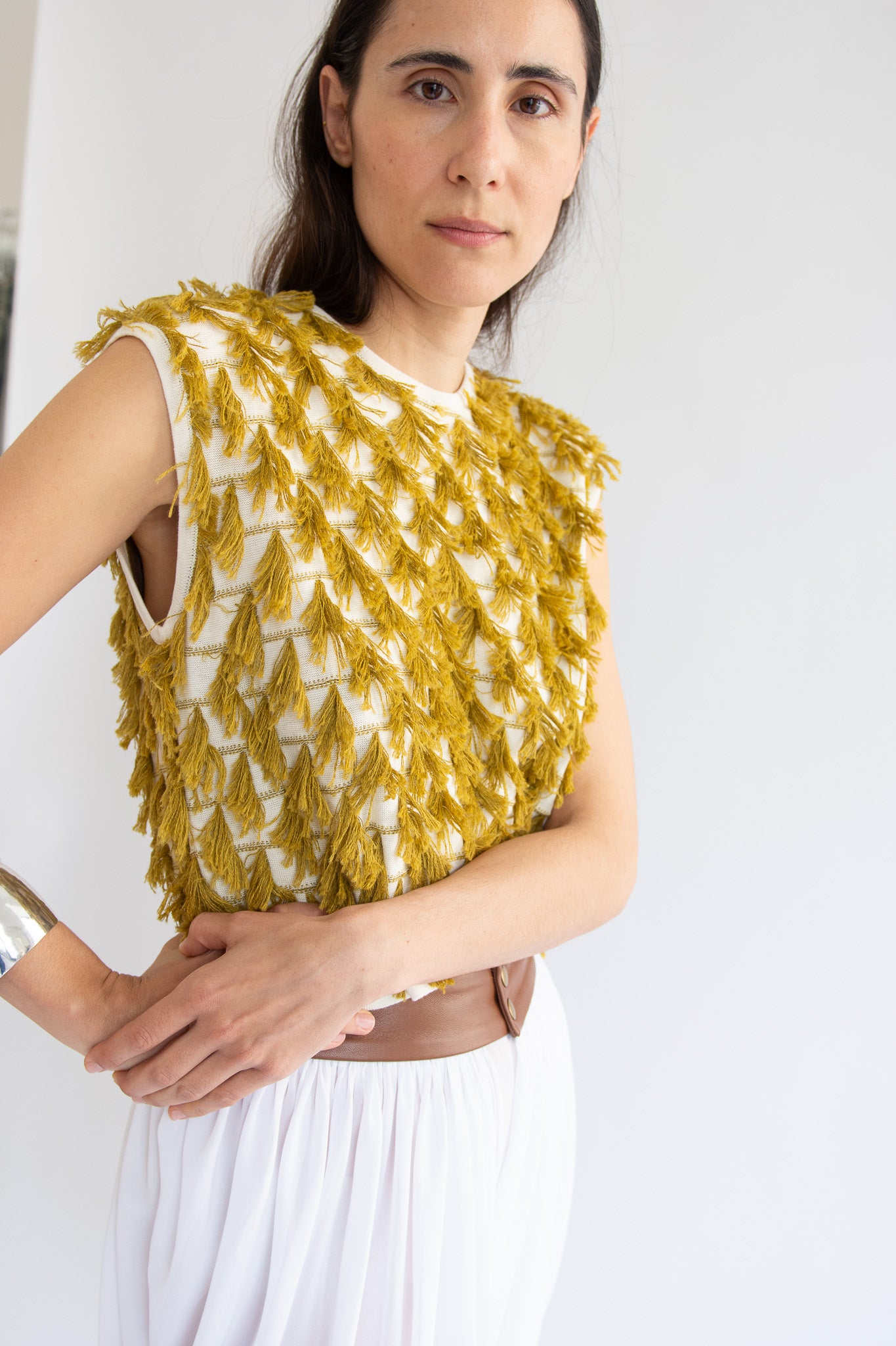 RACHEL COMEY, Hazlitt Top, Cream/Mustard