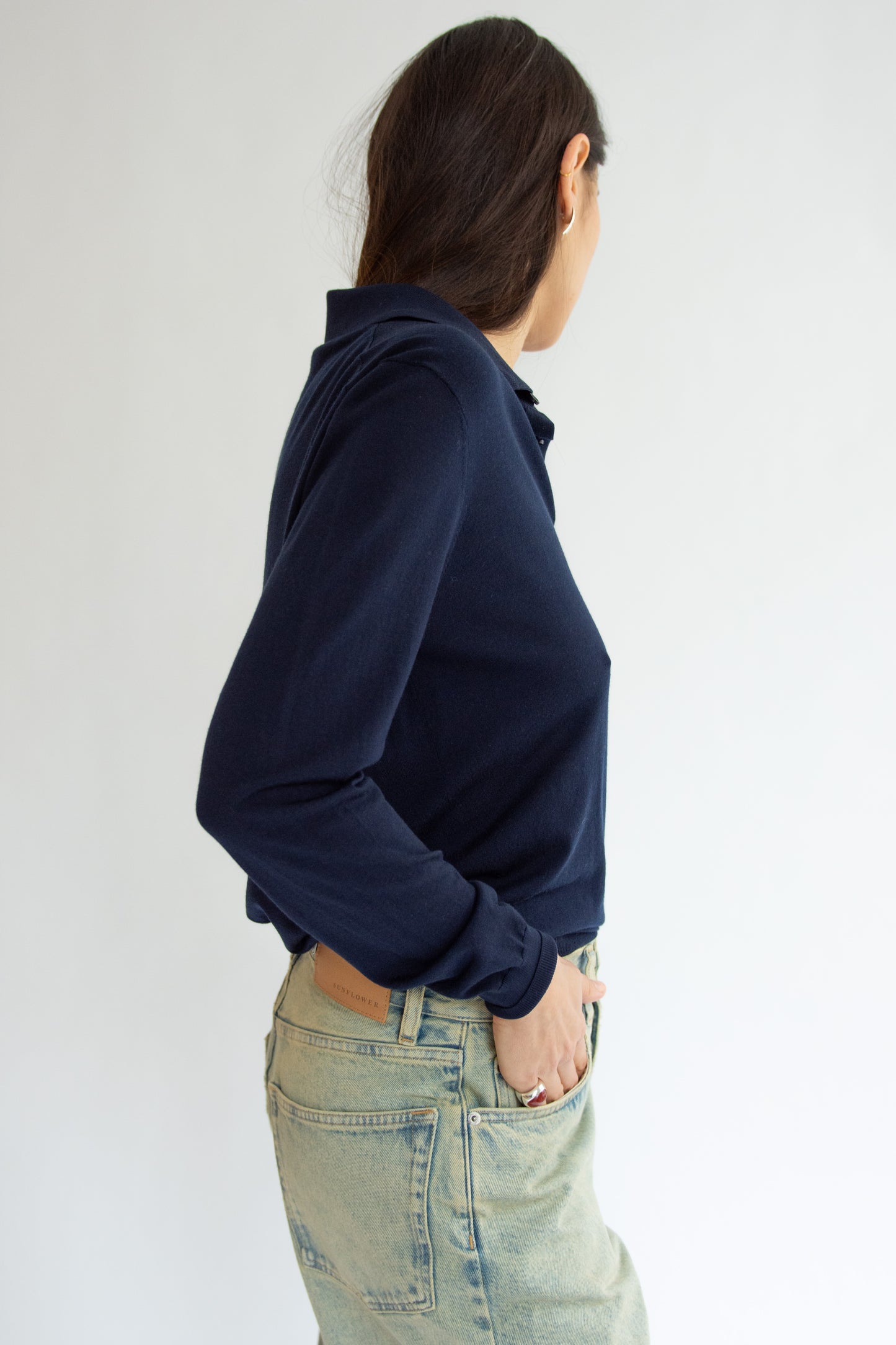 SUNFLOWER, Merino Polo, Navy