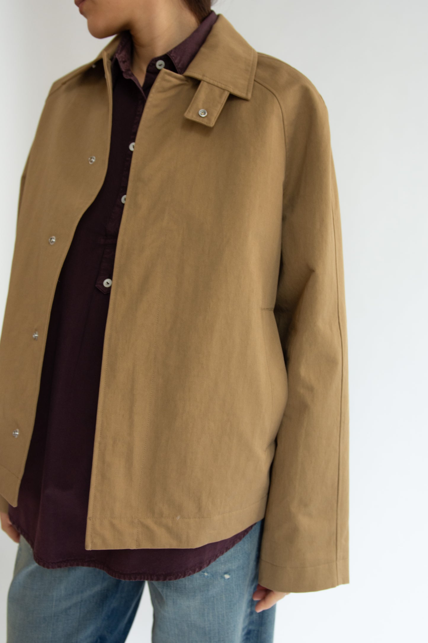 SUNFLOWER, Short Raglan Coat, Dark Sand