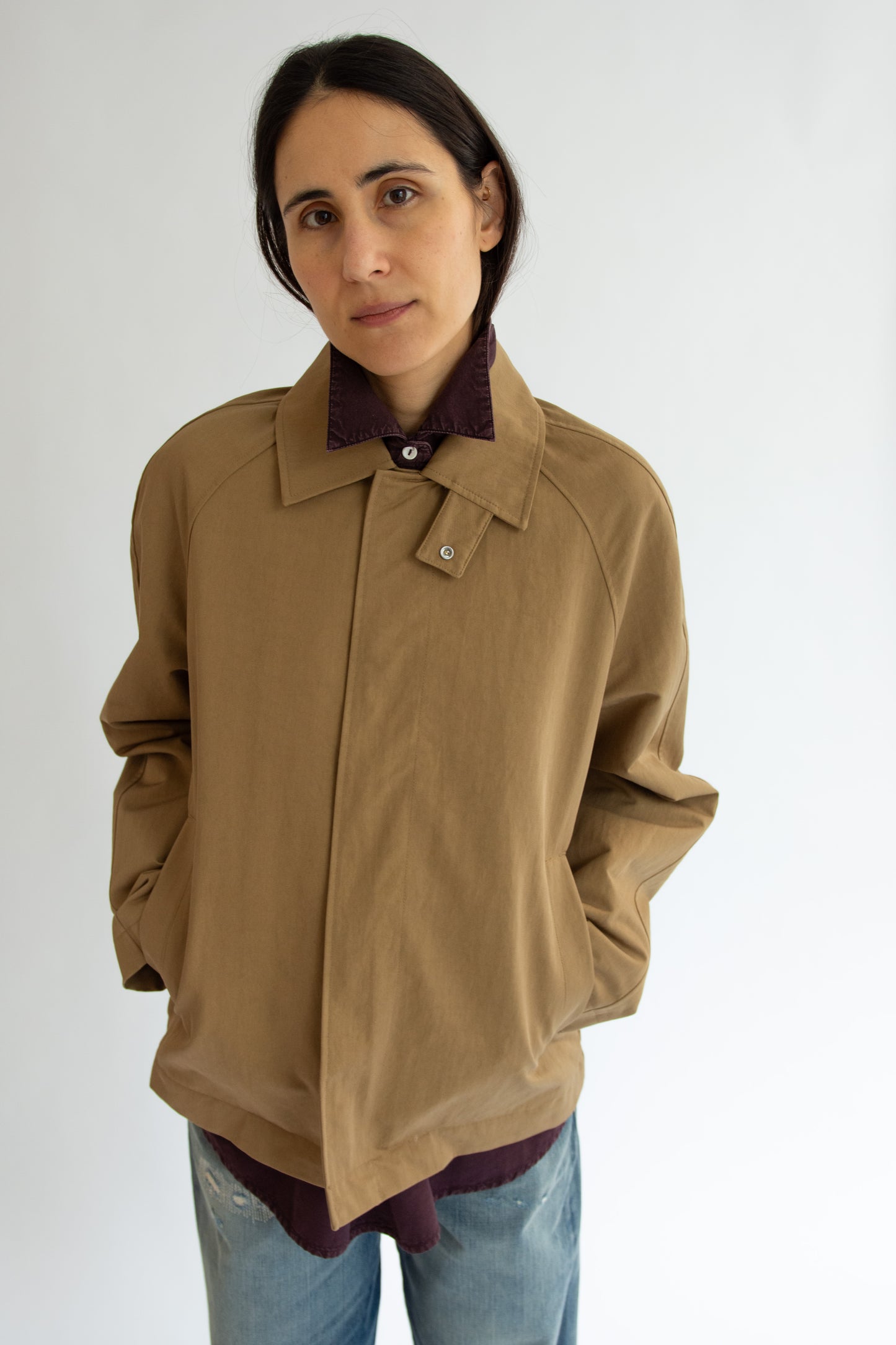 SUNFLOWER, Short Raglan Coat, Dark Sand