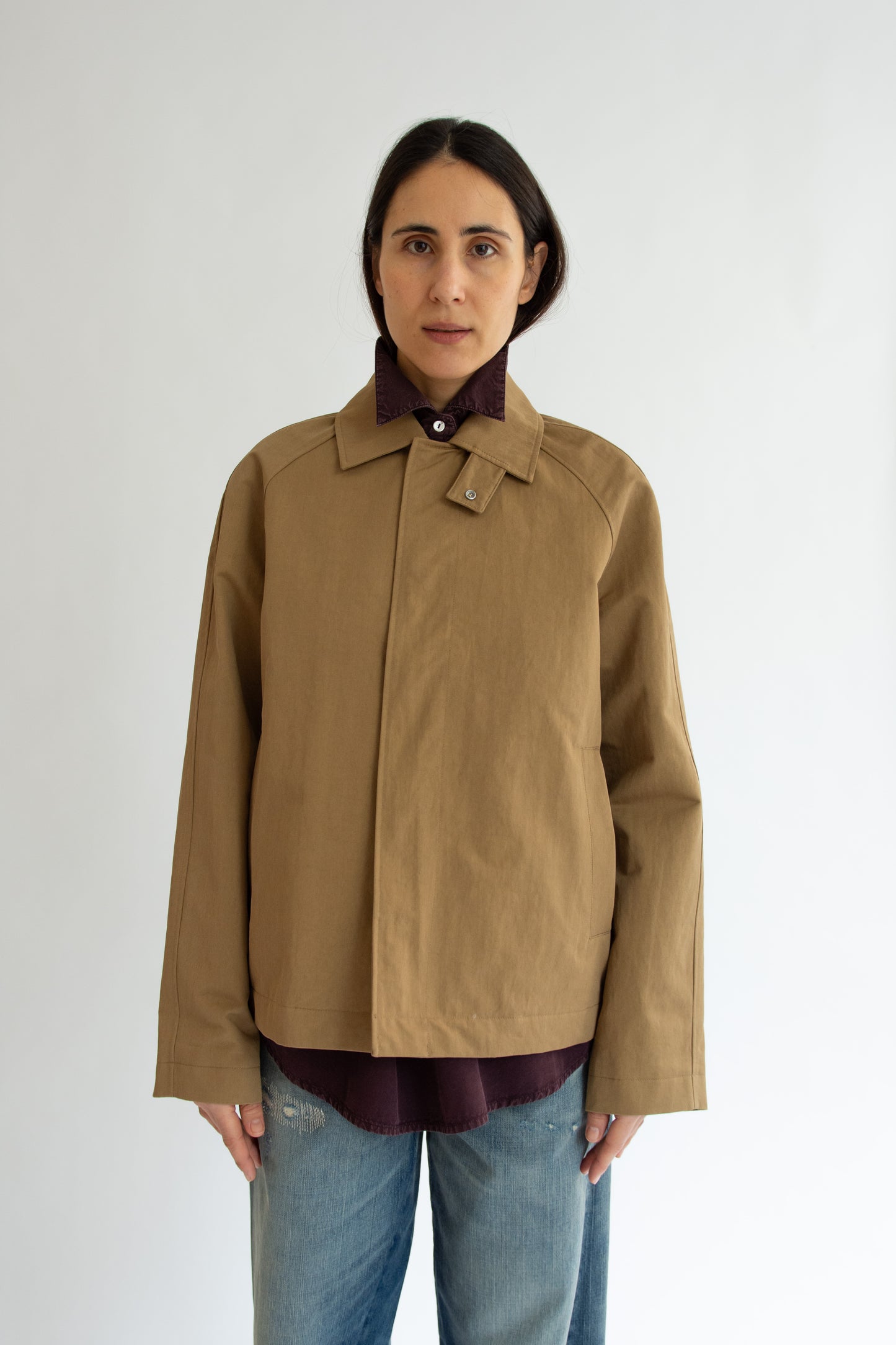 SUNFLOWER, Short Raglan Coat, Dark Sand