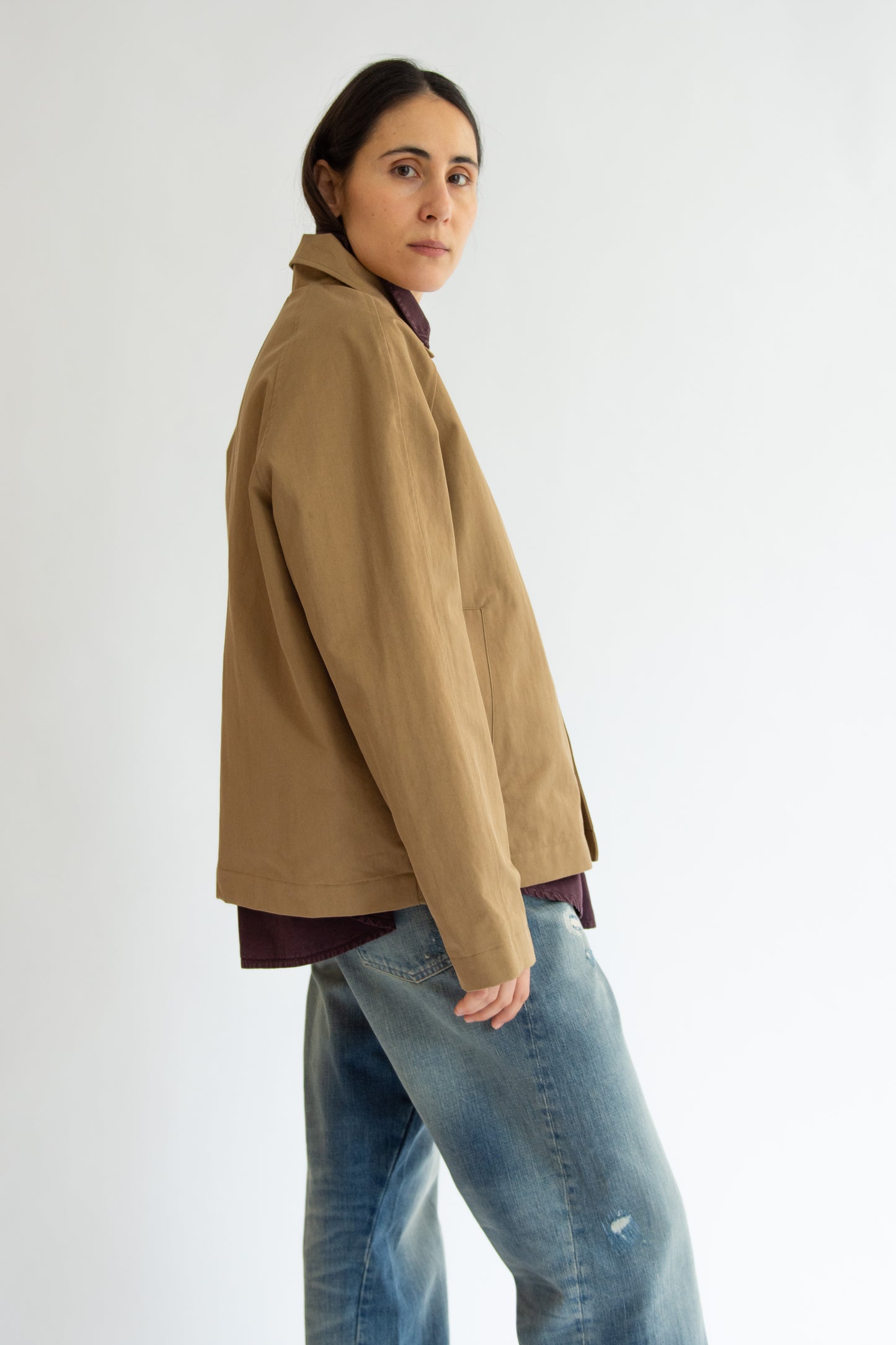 SUNFLOWER, Short Raglan Coat, Dark Sand