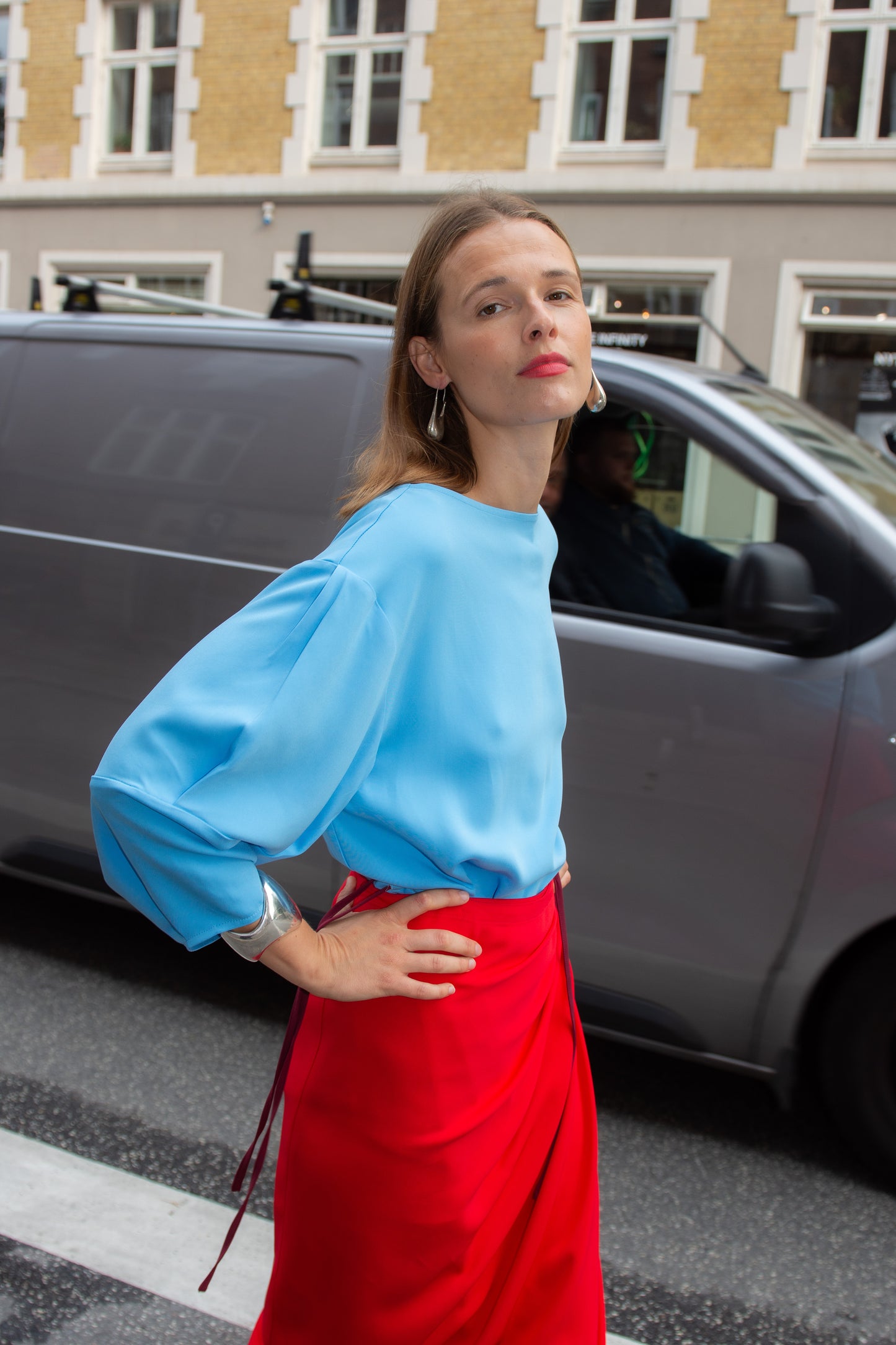 MR. LARKIN, Sloane Top, Sky Blue (Pre Order Ships by Sept 26th)