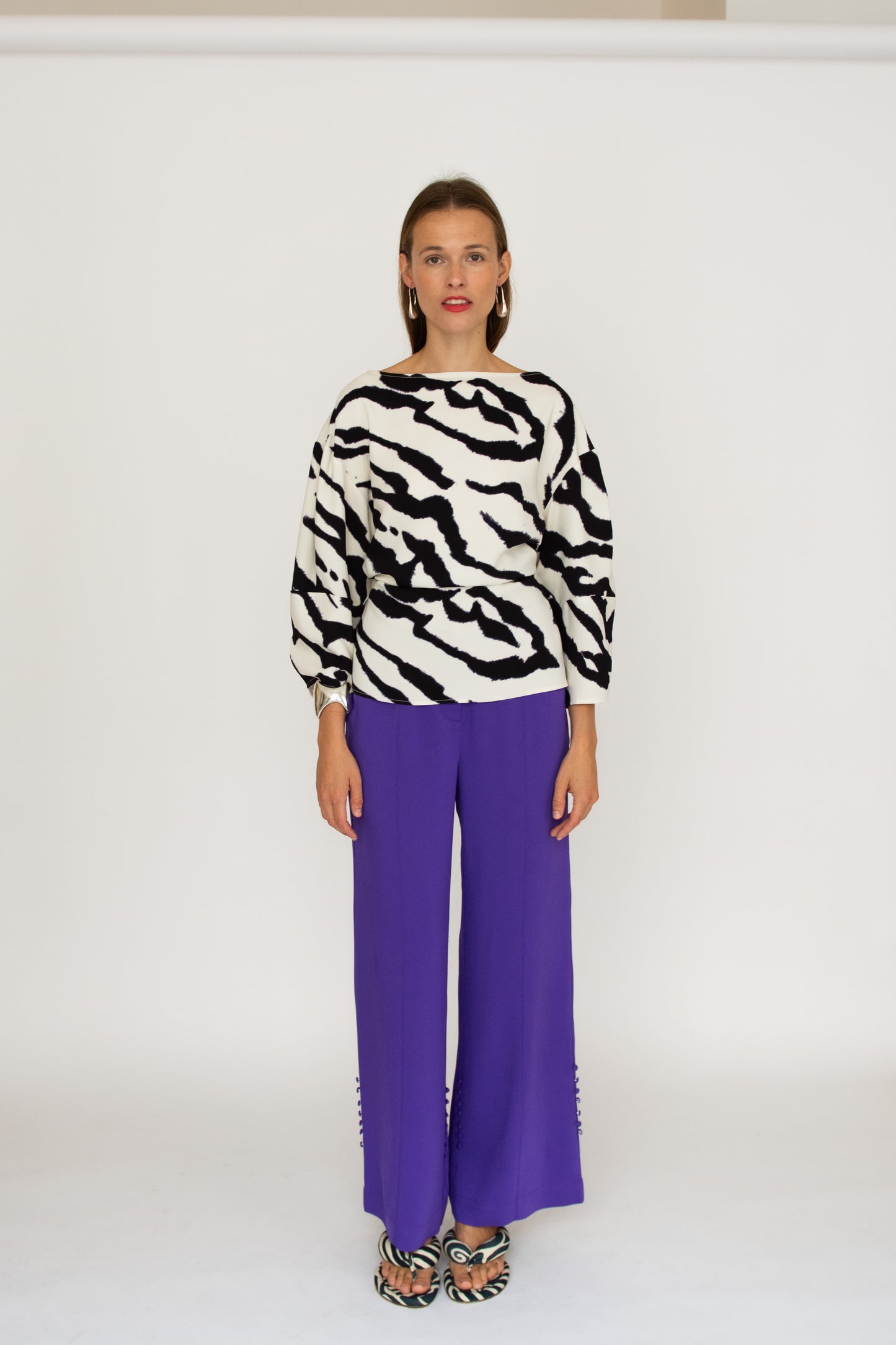 MR. LARKIN, Sloane Top, Zebra Ivory (Pre Order Ships by Sept 26th)