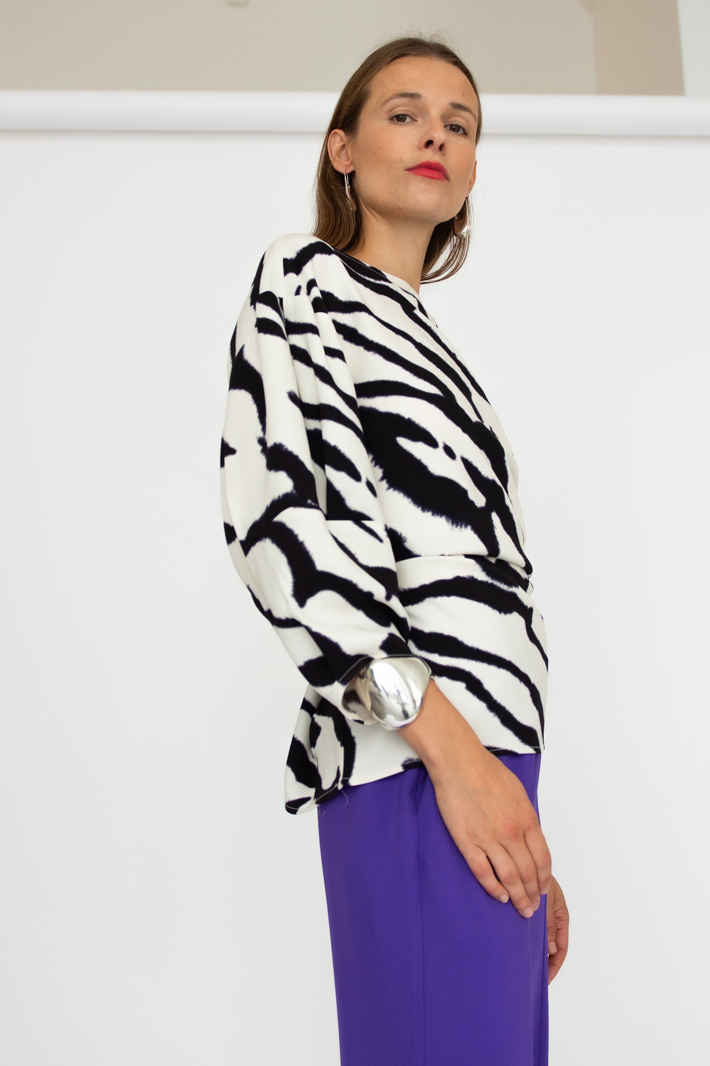 MR. LARKIN, Sloane Top, Zebra Ivory (Pre Order Ships by Sept 26th)