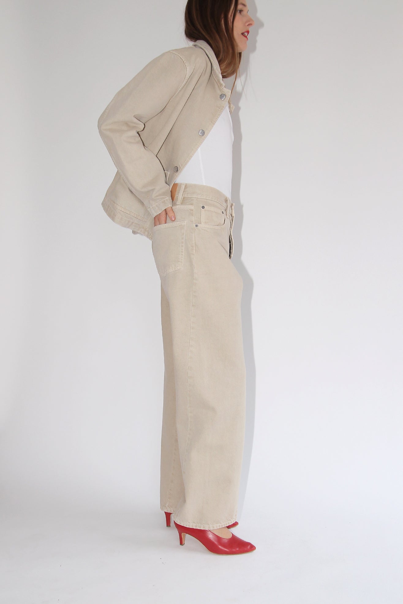 SUNFLOWER, Wide Twist Jeans, Vintage Sand