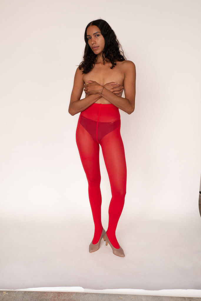 SWEDISH STOCKINGS, Olivia Premium Tights, Sharp Red