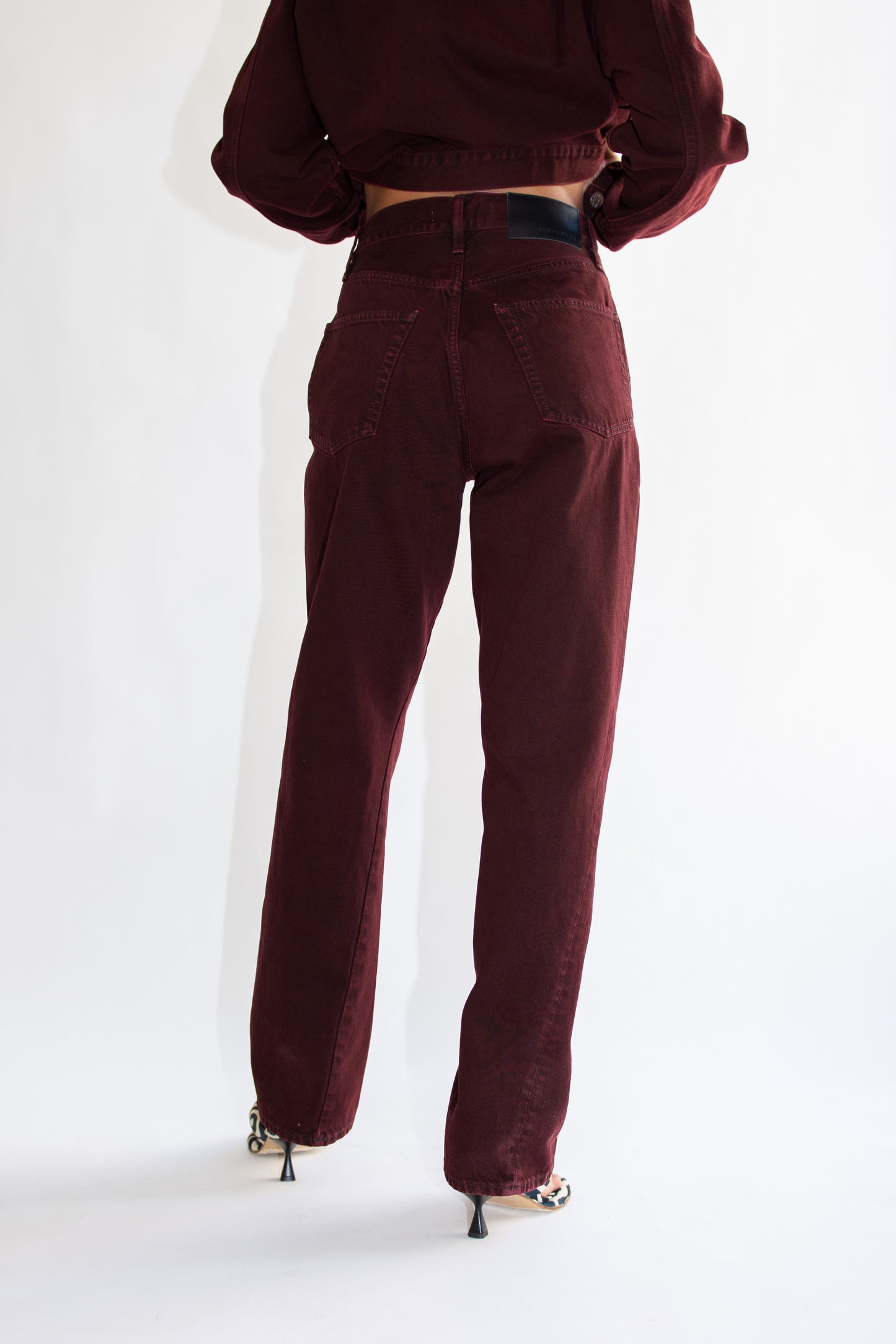 SUNFLOWER, Wide Twist Jean, Dark Wine Dyed