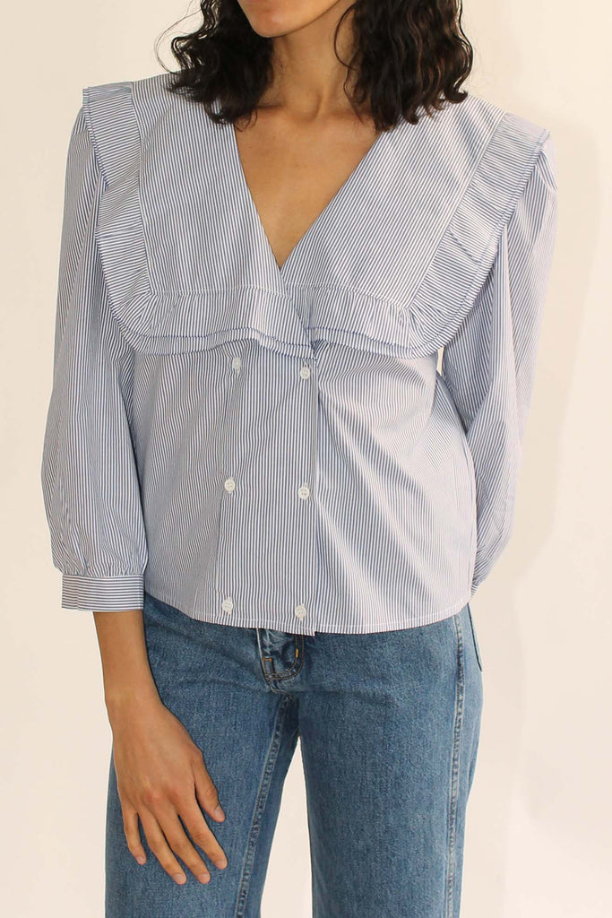 CHELSEA MAK, Vienna Stripe Top, Blue