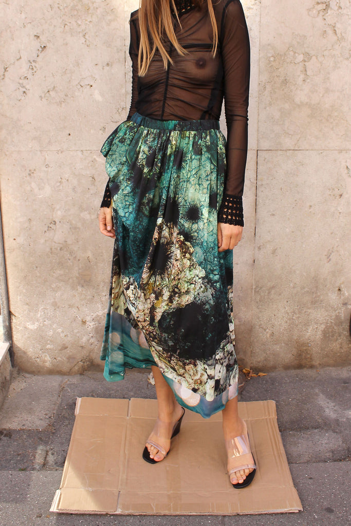 DIOTIMA, Peplos Skirt, Turquoise Print