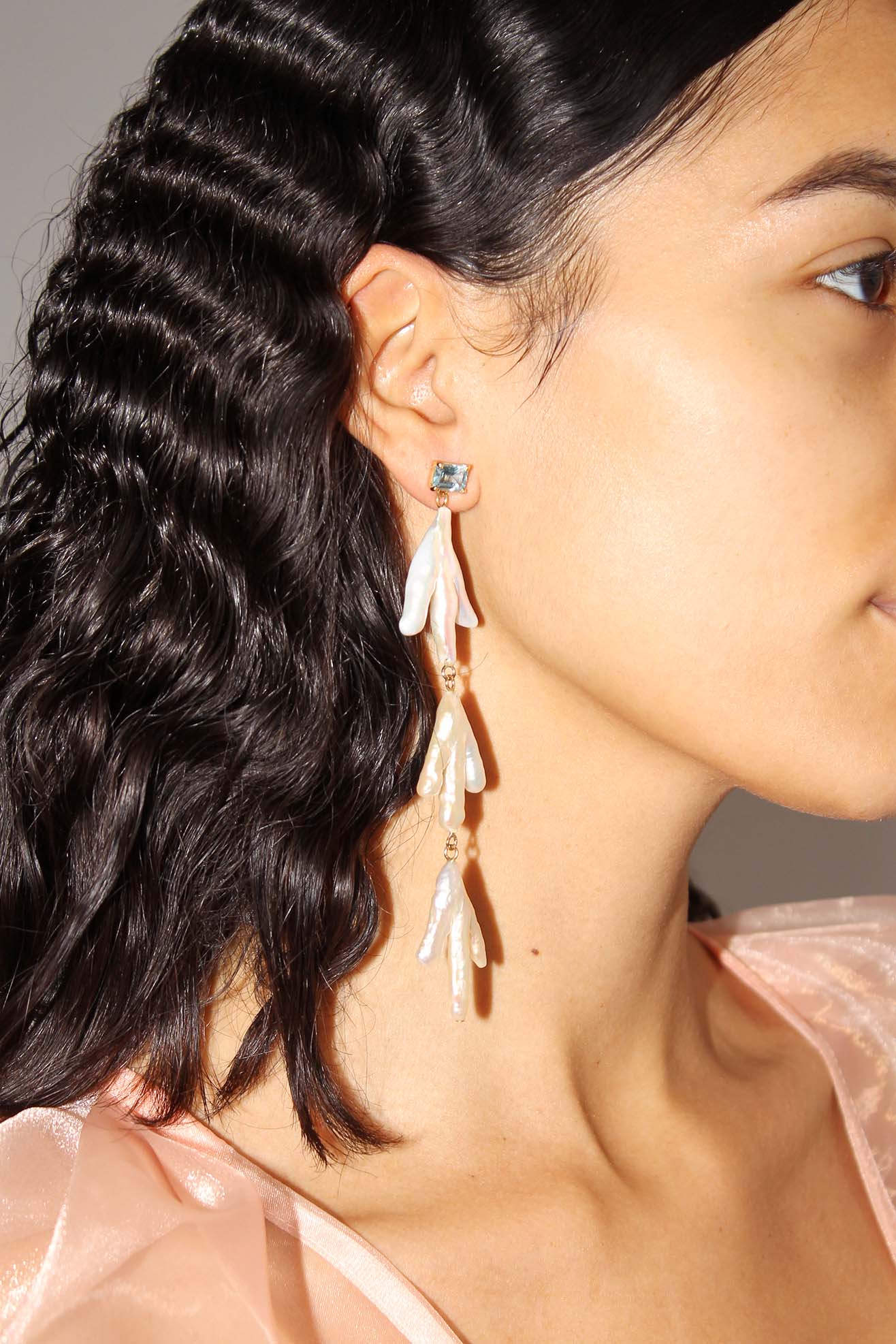 FARIS, Paw Drops Earrings, Gold/Topaz