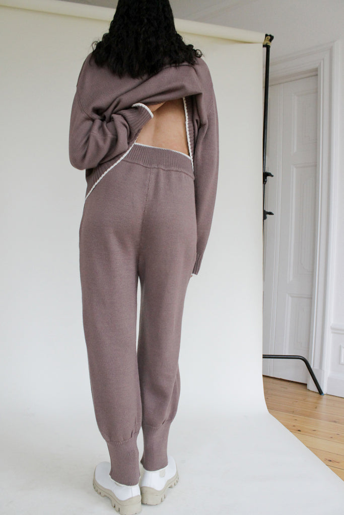 INSHADE, Knitted Sweatpants, Cocoa