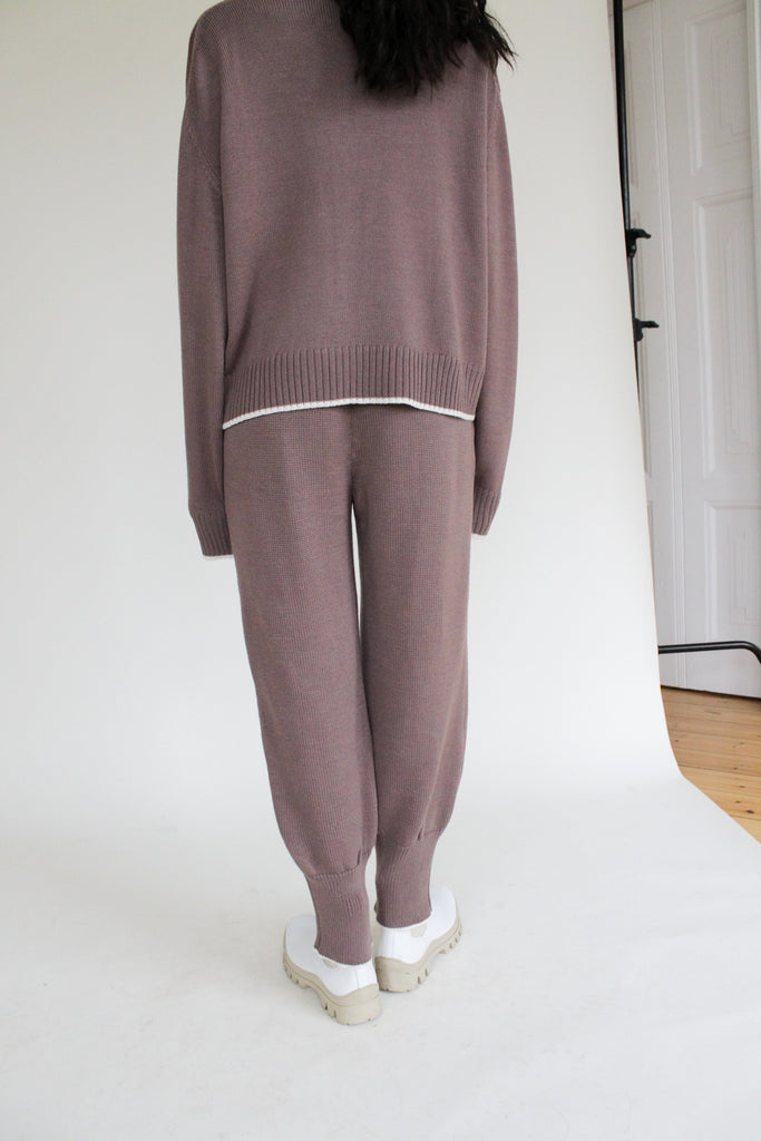 INSHADE, Knitted Sweatpants, Cocoa