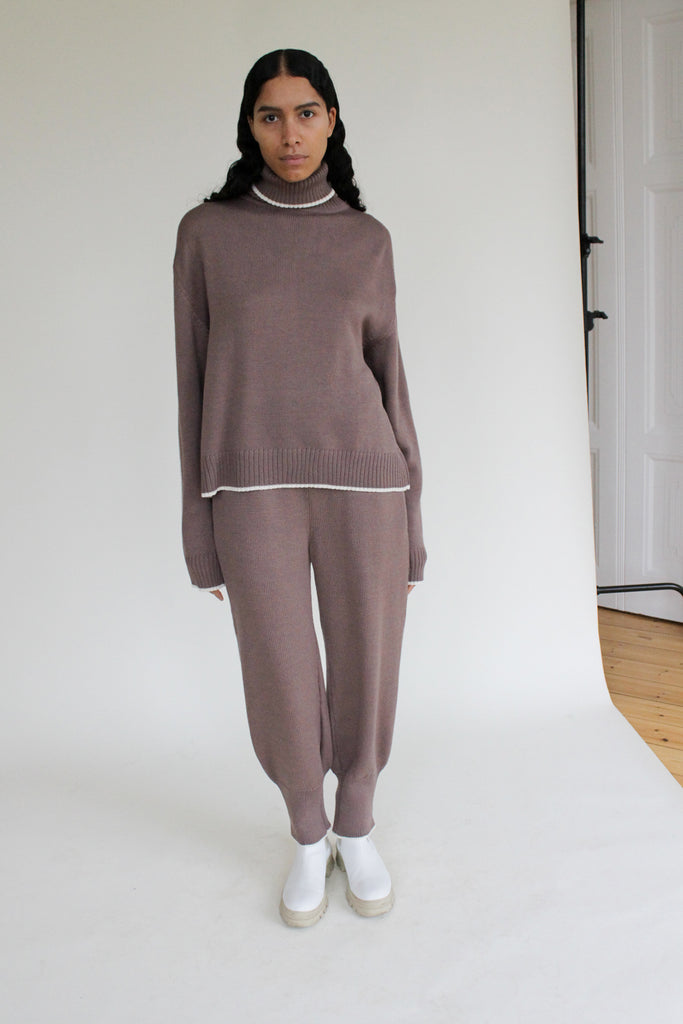 INSHADE, Knitted Sweatpants, Cocoa