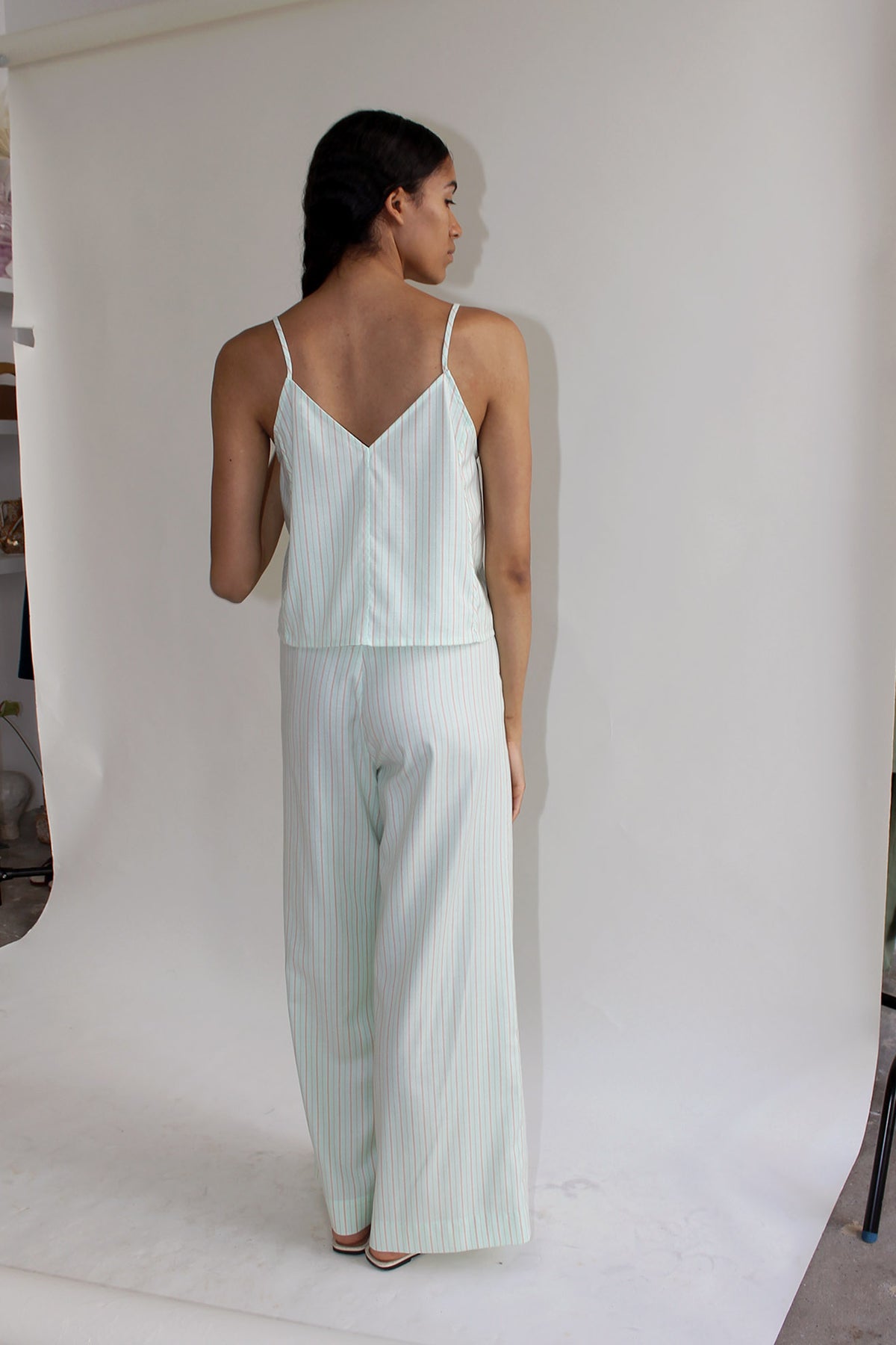 MR. LARKIN, Bea Pants, Mint Stripe