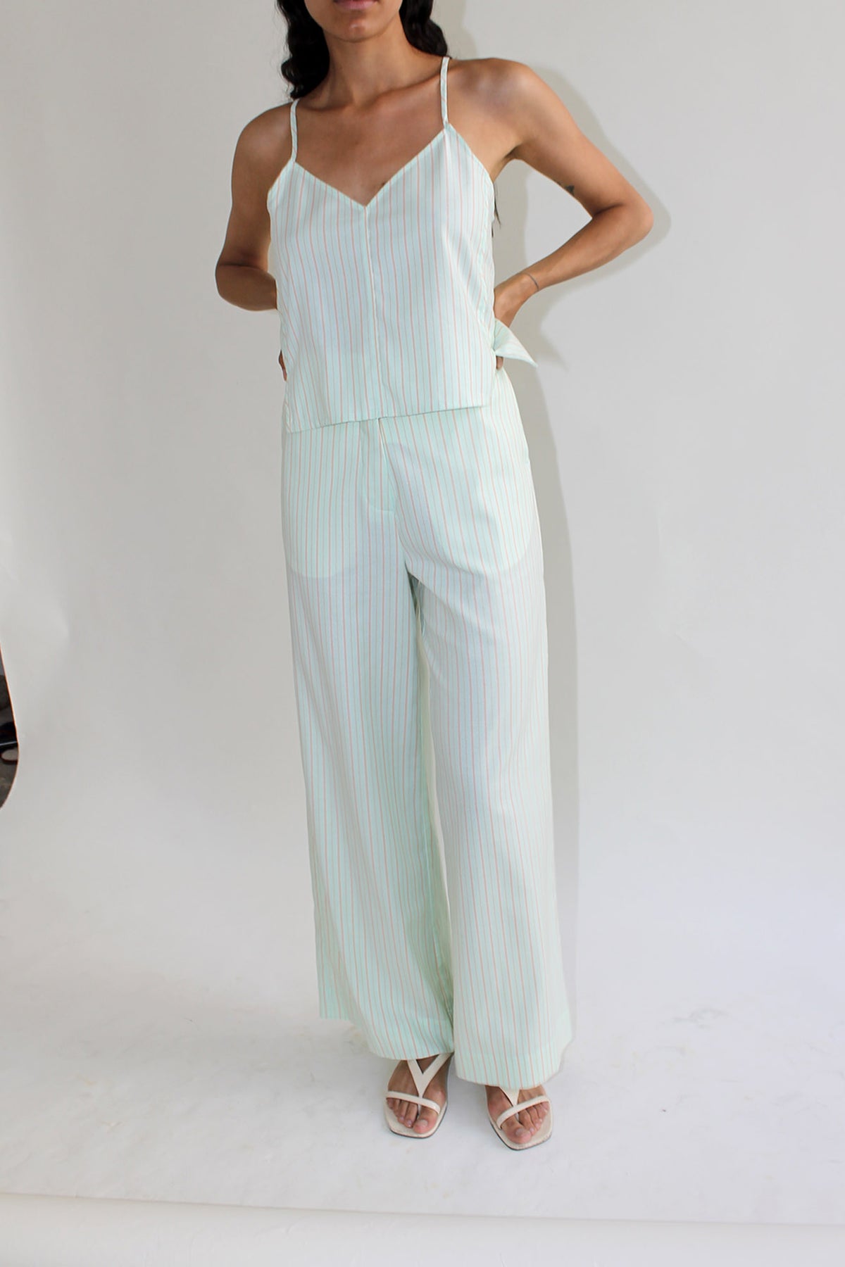 MR. LARKIN, Bea Pants, Mint Stripe