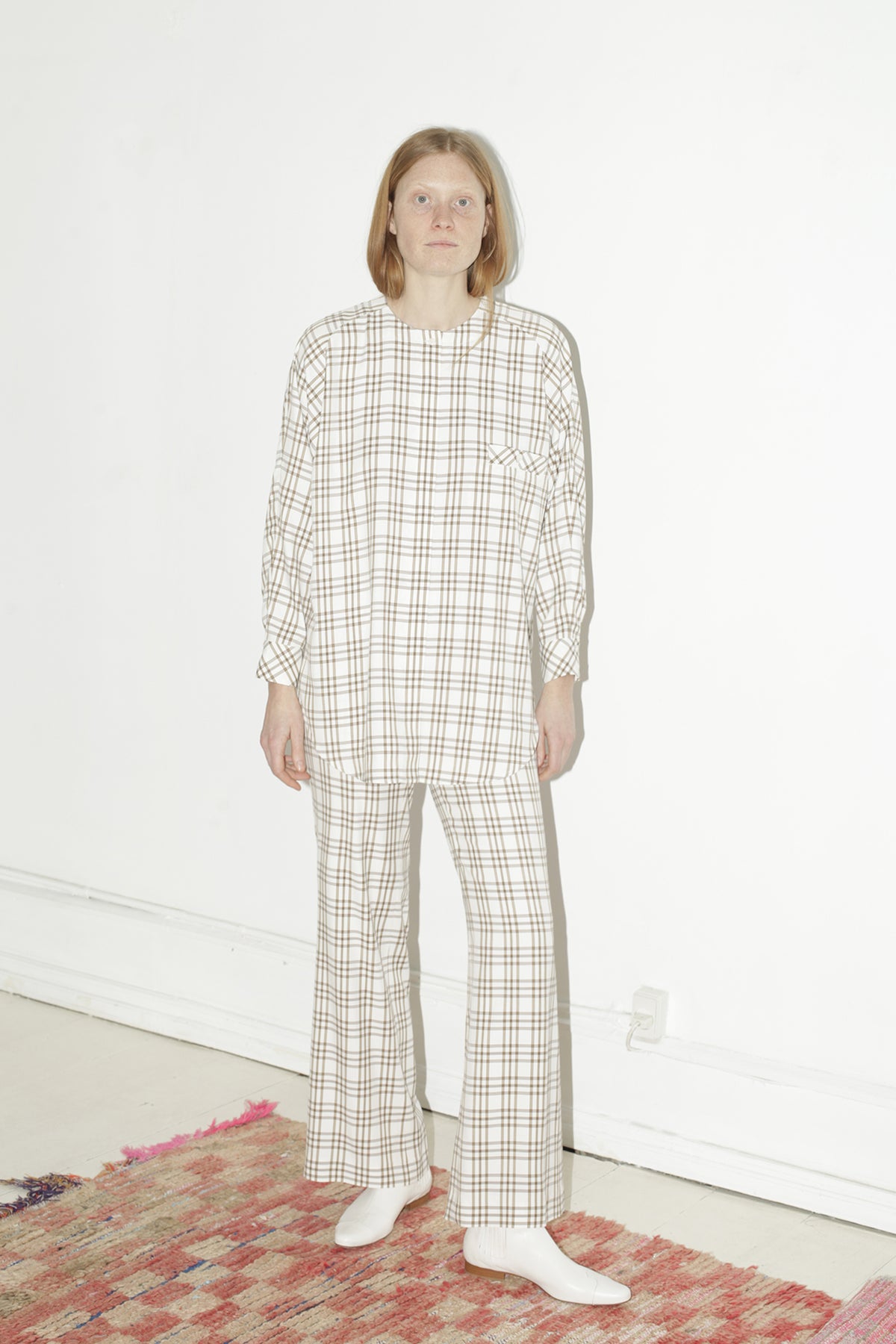 MR. LARKIN, Annie Pant, Curtain Plaid, Styled on Model