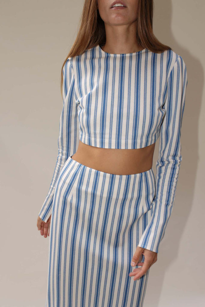 MR. LARKIN, Tess Top, Blue Stripe